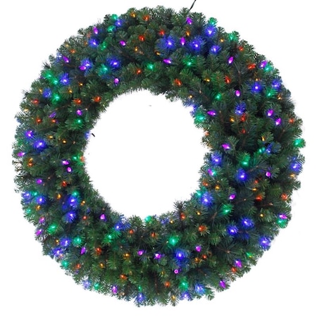 Celebrations Celebrations Platinum 26 in. D LED Prelit Multicolored Mixed Pine Wreath MPWR26WAC6MUA
